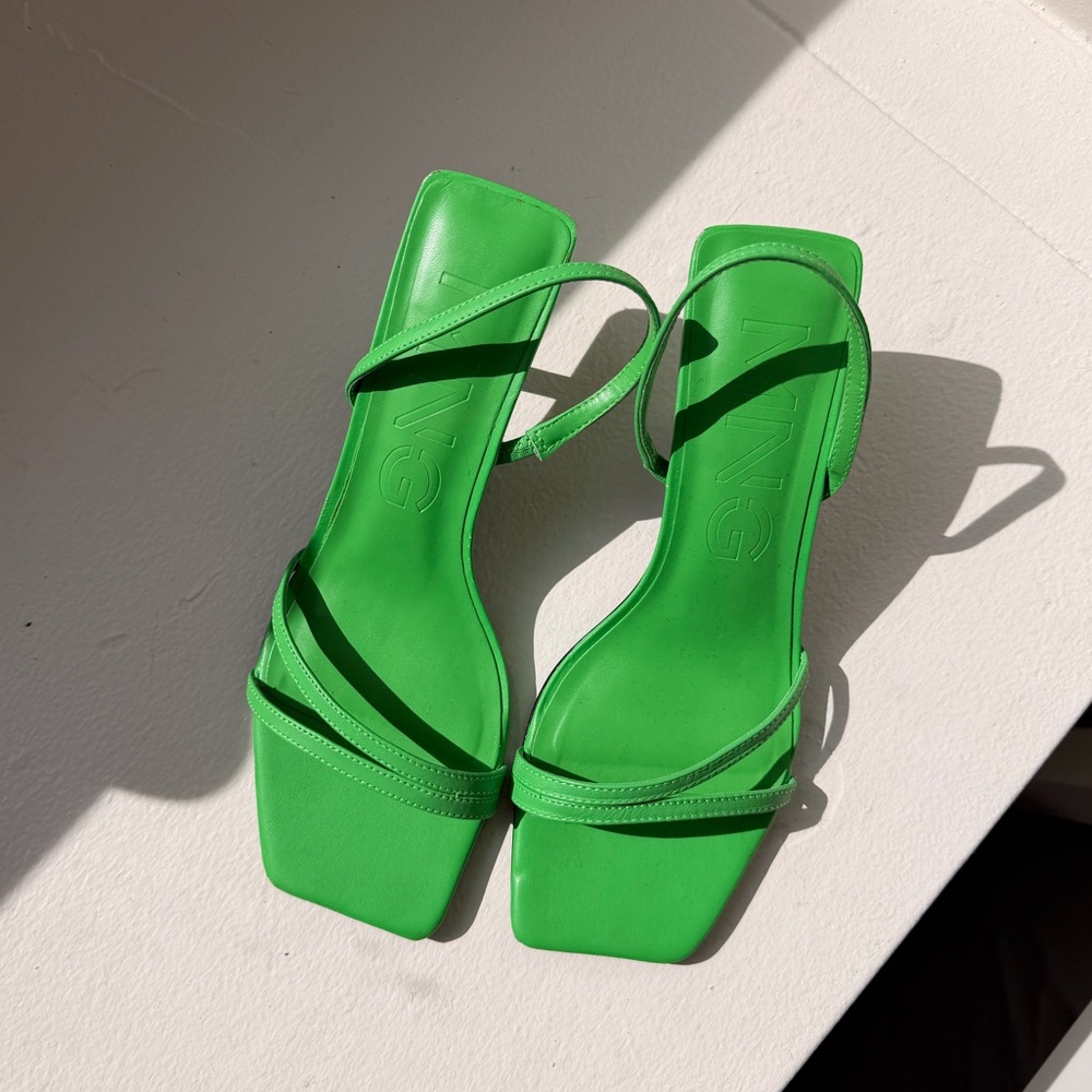 Mango Kitten Heels Green